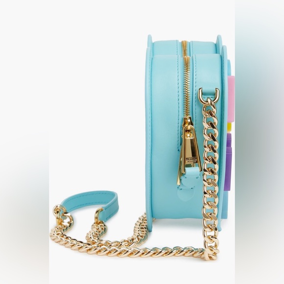 Moschino 'Moschino' Leather Heart Bag (Fantasy Print Light Blue) - Picture 4 of 12